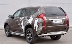 20 999 р. Защита заднего бампера (Ø63 мм, нержавейка) SLITKOFF Mitsubishi Pajero Sport QE дорестайлинг (2015-2021)  с доставкой в г. Йошкар-Ола. Увеличить фотографию 2