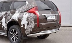 20 999 р. Защита заднего бампера (Ø63 мм, нержавейка) SLITKOFF Mitsubishi Pajero Sport QE дорестайлинг (2015-2021)  с доставкой в г. Йошкар-Ола. Увеличить фотографию 4