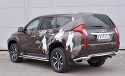 16 999 р. Защита заднего бампера (Ø63 мм уголки, нержавейка) SLITKOFF  Mitsubishi Pajero Sport  QE (2015-2021) дорестайлинг  с доставкой в г. Йошкар-Ола. Увеличить фотографию 2