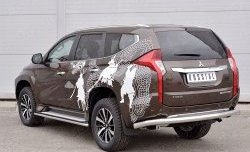 16 949 р. Защита заднего бампера (Ø76 мм, нержавейка) SLITKOFF  Mitsubishi Pajero Sport  QE (2015-2021) дорестайлинг  с доставкой в г. Йошкар-Ола. Увеличить фотографию 2