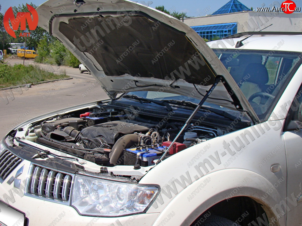 2 969 р. Упор капота MV-Tuning (одинарный) Mitsubishi Pajero Sport PB дорестайлинг (2008-2013)  с доставкой в г. Йошкар-Ола