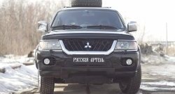 1 879 р. Защитная сетка решетки переднего бампера РА Mitsubishi Pajero Sport PA дорестайлинг (1996-2004)  с доставкой в г. Йошкар-Ола. Увеличить фотографию 2