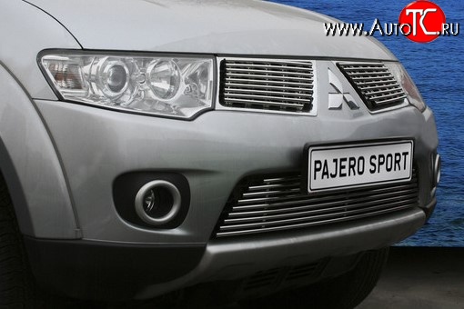 5 399 р. Декоративная вставка решетки радиатора Berkut Mitsubishi Pajero Sport PB дорестайлинг (2008-2013)  с доставкой в г. Йошкар-Ола