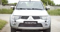 2 179 р. Защитная сетка решетки переднего бампера РА Mitsubishi Pajero Sport PB дорестайлинг (2008-2013)  с доставкой в г. Йошкар-Ола. Увеличить фотографию 2