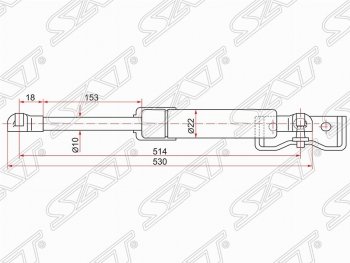 Газовый упор крышки багажника SAT Mitsubishi Pajero Sport PB дорестайлинг (2008-2013)