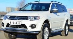 24 699 р. Защита переднего бампера (2 трубыØ63 мм, нержавейка) SLITKOFF Mitsubishi Pajero Sport PB рестайлинг (2013-2017)  с доставкой в г. Йошкар-Ола. Увеличить фотографию 4