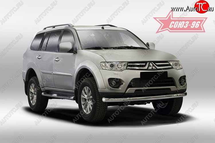 11 654 р. Защита переднего бампера одинарная Souz-96 (d76) Mitsubishi Pajero Sport PB дорестайлинг (2008-2013)  с доставкой в г. Йошкар-Ола