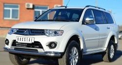 23 749 р. Защита переднего бампера (2 трубыØ63 и 42 мм, нержавейка) SLITKOFF Mitsubishi Pajero Sport PB рестайлинг (2013-2017)  с доставкой в г. Йошкар-Ола. Увеличить фотографию 4