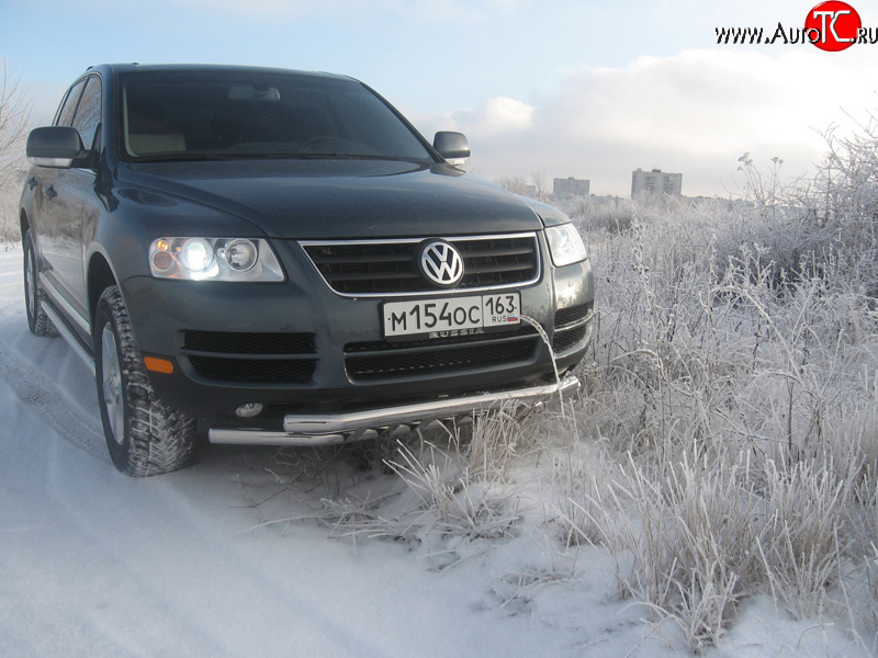 14 249 р. Двойная Защита переднего бампера Metall Design Volkswagen Touareg GP дорестайлинг (2002-2007)  с доставкой в г. Йошкар-Ола