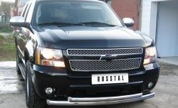 27 699 р. Защита переднего бампера (2 трубыØ76 и 42 мм, нержавейка) SLITKOFF Chevrolet Tahoe GMT900 5 дв. (2006-2013)  с доставкой в г. Йошкар-Ола. Увеличить фотографию 7