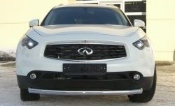 Одинарная защита переднего бампера SLITKOFF диаметром 63 мм INFINITI FX50 S51 дорестайлинг (2008-2011)