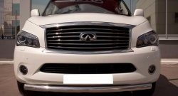 18 749 р. Одинарная защита переднего бампера SLITKOFF 76 мм INFINITI QX56 Z62 (2010-2013) (Неокрашенный)  с доставкой в г. Йошкар-Ола. Увеличить фотографию 2