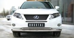 14 299 р. Защита переднего бампера (2 трубыØ76 и 42 мм, нержавейка) SLITKOFF  Lexus RX270  AL10 - RX450H  AL10  с доставкой в г. Йошкар-Ола. Увеличить фотографию 1