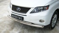 14 299 р. Защита переднего бампера (2 трубыØ76 и 42 мм, нержавейка) SLITKOFF  Lexus RX270  AL10 - RX450H  AL10  с доставкой в г. Йошкар-Ола. Увеличить фотографию 2