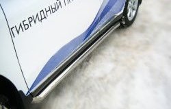 Защита порогов SLITKOFF из круглой трубы диаметром 76 мм Lexus RX350 AL10 дорестайлинг (2008-2012)