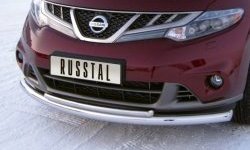 18 849 р. Защита переднего бампера (2 трубыØ63 и 42 мм, нержавейка) SLITKOFF  Nissan Murano  2 Z51 (2010-2016) рестайлинг  с доставкой в г. Йошкар-Ола. Увеличить фотографию 1