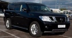 13 849 р. Защита порогов Russtal из круглой трубы диаметром 42 мм Nissan Patrol 6 Y62 дорестайлинг (2010-2014) (Защита порогов с со скосами на торцах (вариант 1))  с доставкой в г. Йошкар-Ола. Увеличить фотографию 5