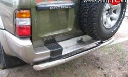 16 899 р. Защита заднего бампера (Ø76 мм, нержавейка) SLITKOFF Nissan Patrol 5 Y61 дорестайлинг (1997-2001)  с доставкой в г. Йошкар-Ола. Увеличить фотографию 3