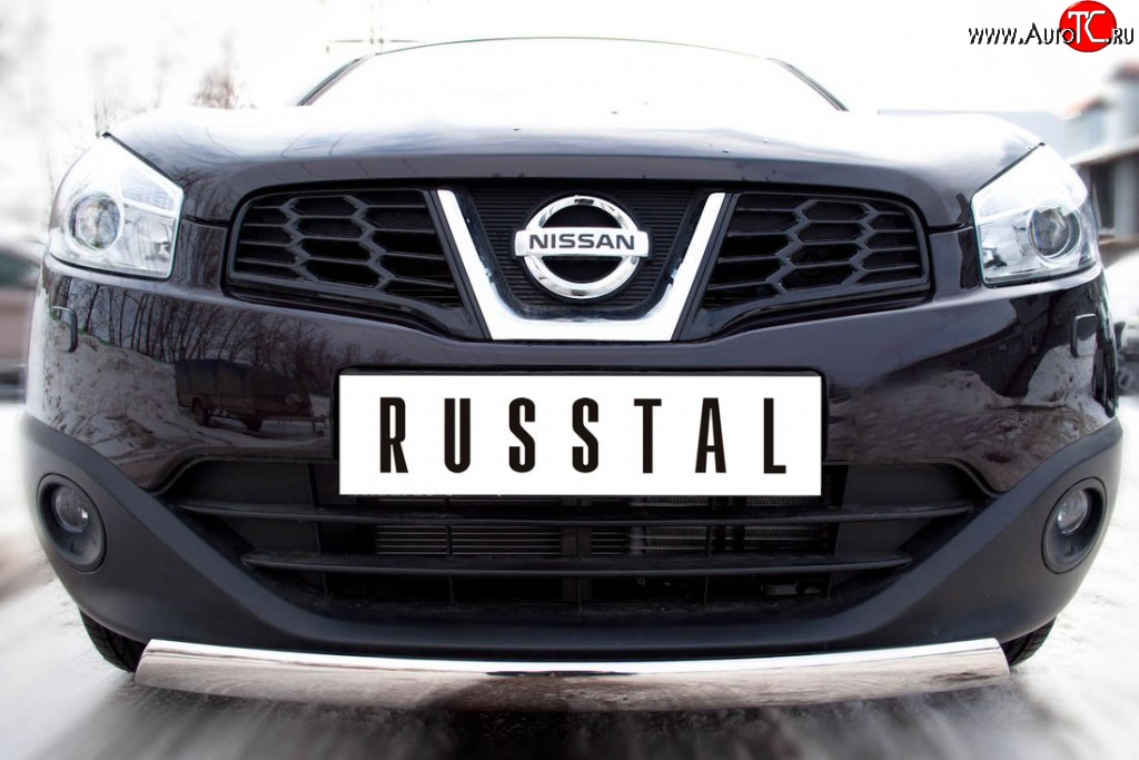 15 399 р. Защита переднего бампера (Ø75х42 мм, нержавейка) Russtal Nissan Qashqai +2 1 J10 дорестайлинг (2008-2010)  с доставкой в г. Йошкар-Ола