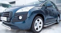 12 999 р. Защита переднего бампера (Ø 42 мм, нержавейка) SLITKOFF  Peugeot 3008 (2009-2013) дорестайлинг  с доставкой в г. Йошкар-Ола. Увеличить фотографию 3