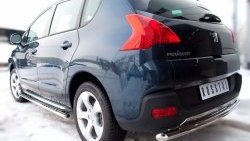 11 699 р. Защита заднего бампера (Ø63 мм, нержавейка) SLITKOFF Peugeot 3008 дорестайлинг (2009-2013)  с доставкой в г. Йошкар-Ола. Увеличить фотографию 2