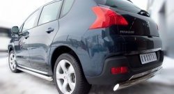 14 849 р. Защита порогов Russtal из круглой трубы диаметром 63 мм Peugeot 3008 рестайлинг (2013-2017) (Защита порогов с со скосами на торцах (вариант 1))  с доставкой в г. Йошкар-Ола. Увеличить фотографию 3