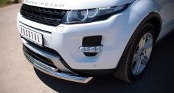 16 999 р. Защита переднего бампера (2 трубыØ76 и 42 мм, нержавейка) SLITKOFF Land Rover Range Rover Evoque 1 L538 дорестайлинг 5 дв. (2011-2015)  с доставкой в г. Йошкар-Ола. Увеличить фотографию 3