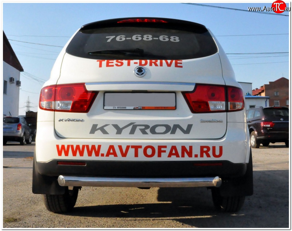 17 399 р. Защита заднего бампера (Ø76 мм, нержавейка) SLITKOFF  SSANGYONG Kyron (2005-2007) дорестайлинг  с доставкой в г. Йошкар-Ола