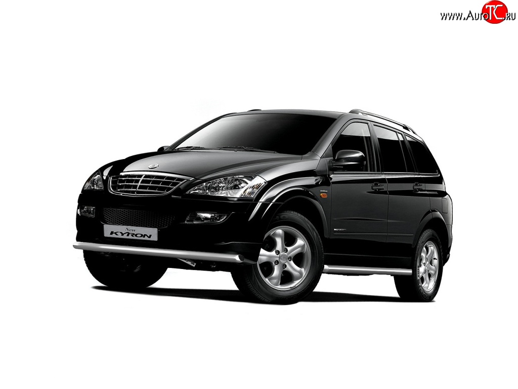 4 499 р. Защита порогов из трубы Ø63 Petroil Tuning SSANGYONG Kyron дорестайлинг (2005-2007) (Нержавеющая полированная сталь)  с доставкой в г. Йошкар-Ола