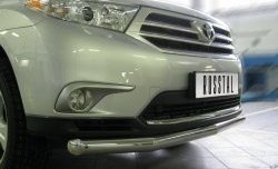 16 699 р. Одинарная защита переднего бампера SLITKOFF 76 мм  Toyota Highlander  XU40 (2010-2013) рестайлинг  с доставкой в г. Йошкар-Ола. Увеличить фотографию 2