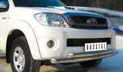 17 299 р. Защита переднего бампера (2 трубыØ63 мм, нержавейка) SLITKOFF  Toyota Hilux  AN10,AN20 (2008-2011) 1-ый рестайлинг  с доставкой в г. Йошкар-Ола. Увеличить фотографию 2