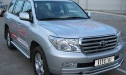 27 999 р. Защита переднего бампера (2 трубыØ76 и 42 мм, нержавейка) SLITKOFF Toyota Land Cruiser 200 дорестайлинг (2007-2012)  с доставкой в г. Йошкар-Ола. Увеличить фотографию 2