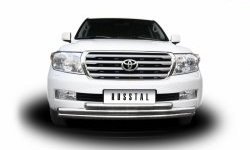 39 899 р. Тройная защита переднего бампера SLITKOFF из труб диаметром по 63 мм  Toyota Land Cruiser  200 (2007-2012) дорестайлинг  с доставкой в г. Йошкар-Ола. Увеличить фотографию 3