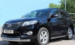 22 399 р. Защита переднего бампера (2 трубыØ76 и 42 мм, нержавейка) SLITKOFF Toyota RAV4 XA30 5 дв. удлиненный 2-ой рестайлинг (2010-2013)  с доставкой в г. Йошкар-Ола. Увеличить фотографию 3