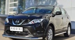 12 649 р. Одинарная защита переднего бампера диаметром 63 мм SLITKOFF  Nissan Qashqai  2 (2013-2019) J11 дорестайлинг  с доставкой в г. Йошкар-Ола. Увеличить фотографию 4