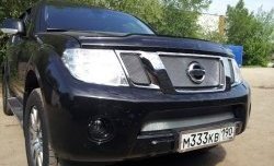 1 539 р. Нижняя сетка на бампер Russtal (хром) Nissan Pathfinder R51 рестайлинг (2009-2014)  с доставкой в г. Йошкар-Ола. Увеличить фотографию 2