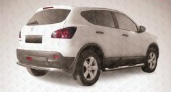 Защита заднего бампера из трубы диаметром 57 мм Slitkoff Nissan Qashqai +2 1 J10 рестайлинг (2010-2014)