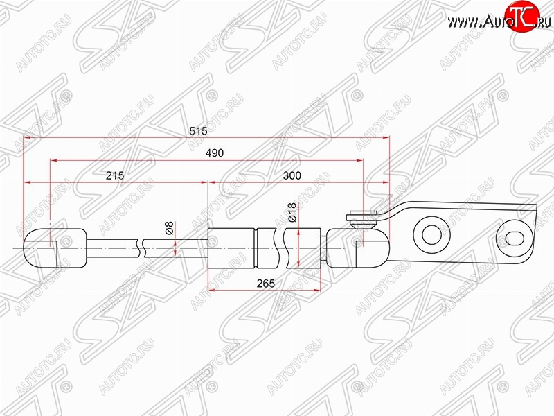 999 р. Правый газовый упор крышки багажника SAT Nissan AD Y11 (1999-2008)  с доставкой в г. Йошкар-Ола