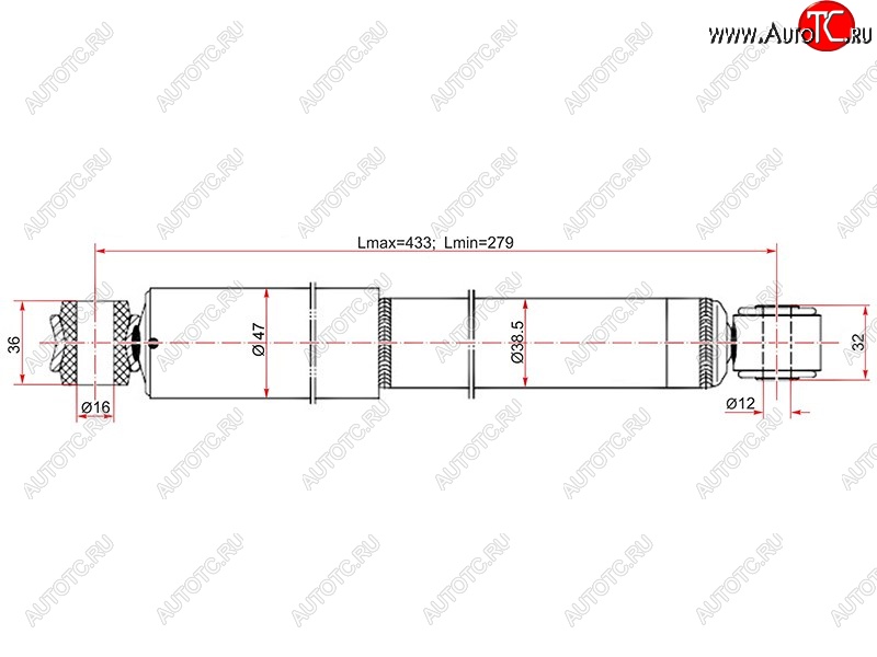 1 689 р. Амортизатор задний LH=RH SAT Nissan AD Y11 (1999-2008)  с доставкой в г. Йошкар-Ола