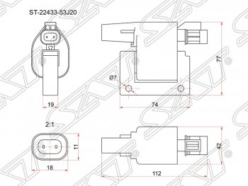 Катушка зажигания SAT  Almera  N16, Sunny  B15