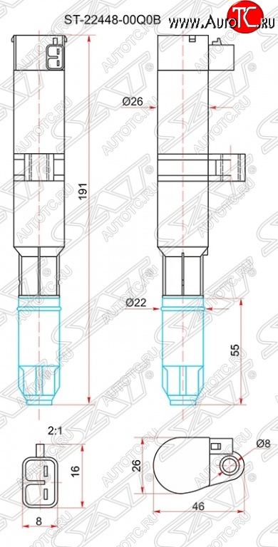 999 р. Катушка зажигания SAT  Nissan Almera  G15 (2012-2019) седан  с доставкой в г. Йошкар-Ола