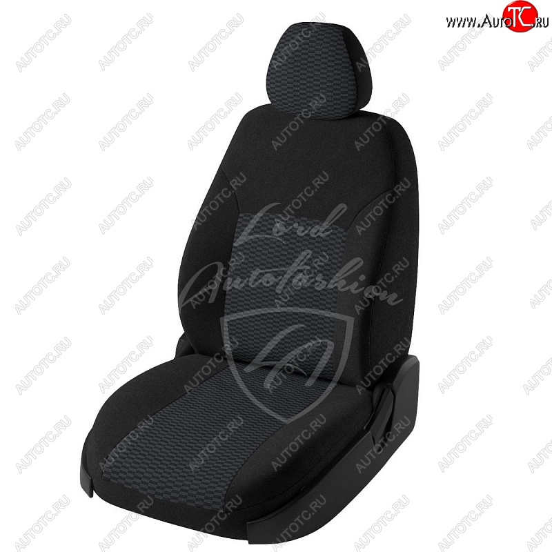 5 349 р. Чехлы для сидений Lord Autofashion Дублин (жаккард, раздельная спинка) Nissan Almera G15 седан (2012-2019) (Черный, вставка Прямоугольник черный)  с доставкой в г. Йошкар-Ола