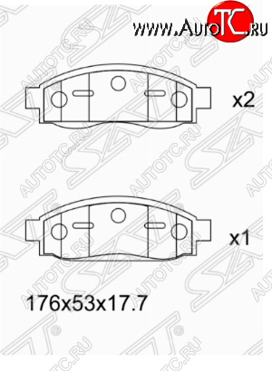 1 699 р. Комплект передних тормозных колодок SAT  INFINITI QX56  JA60 (2004-2010), Nissan Armada (2003-2007)  с доставкой в г. Йошкар-Ола