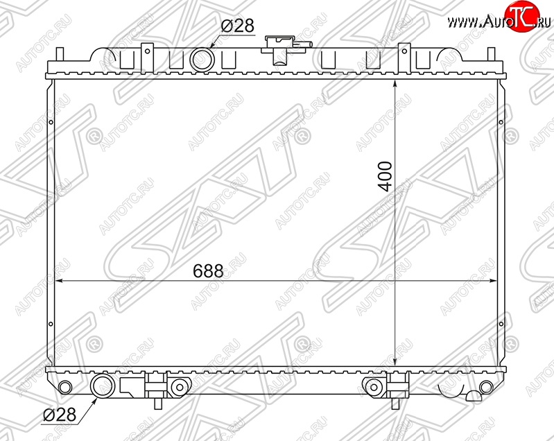 6 199 р. Радиатор двигателя (трубчатый, QG18EM, МКПП/АКПП) SAT  Nissan Avenir - Tino  с доставкой в г. Йошкар-Ола