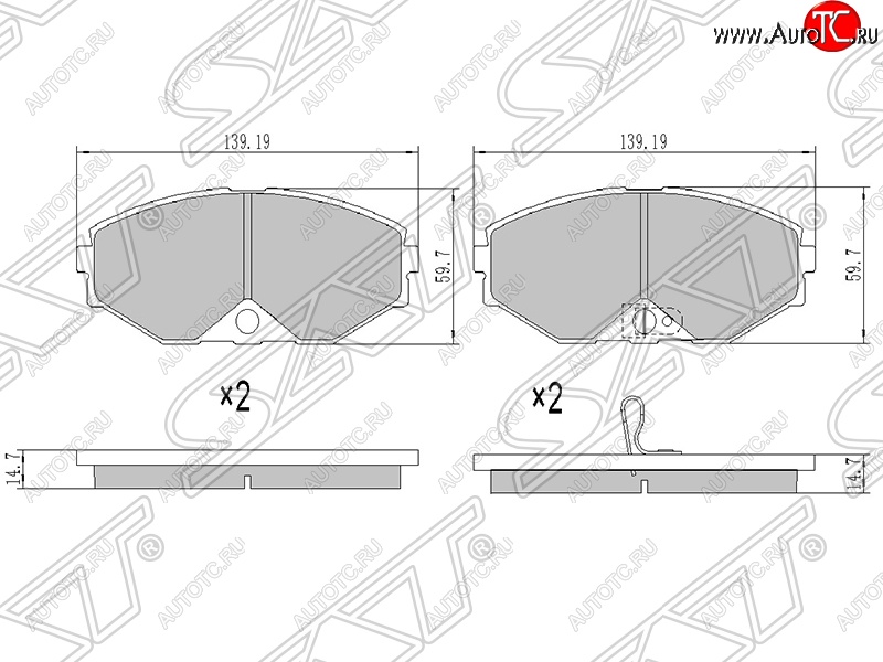 1 569 р. Колодки тормозные SAT (передние)  Nissan Cedric - Liberty  с доставкой в г. Йошкар-Ола