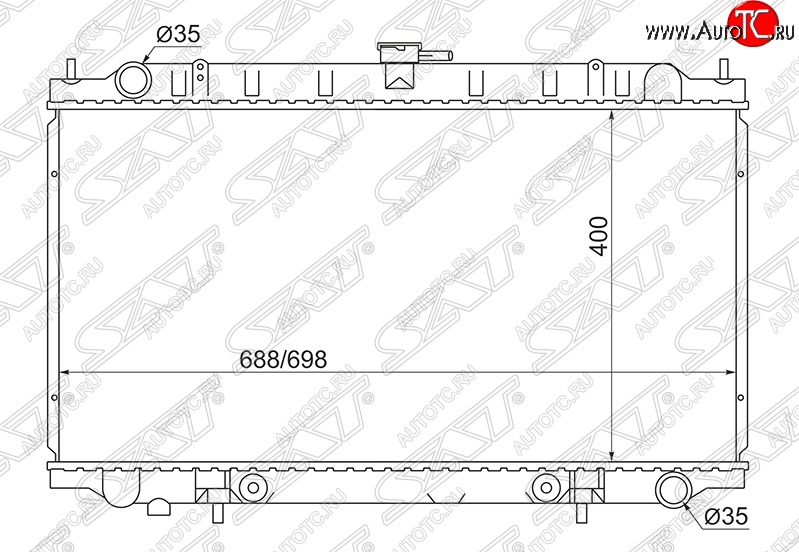 7 349 р. Радиатор двигателя (пластинчатый, 2.0-3.5, МКПП/АКПП) SAT Nissan Cefiro A32 (1994-1998)  с доставкой в г. Йошкар-Ола