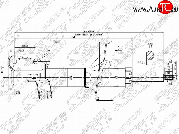 3 799 р. Правый амортизатор передний SAT Nissan Rnessa (1997-2001)  с доставкой в г. Йошкар-Ола