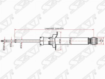 2 599 р. Амортизатор задний SAT (установка на левую или правую сторону)  Nissan Cefiro  A32 - Maxima  A32  с доставкой в г. Йошкар-Ола. Увеличить фотографию 1