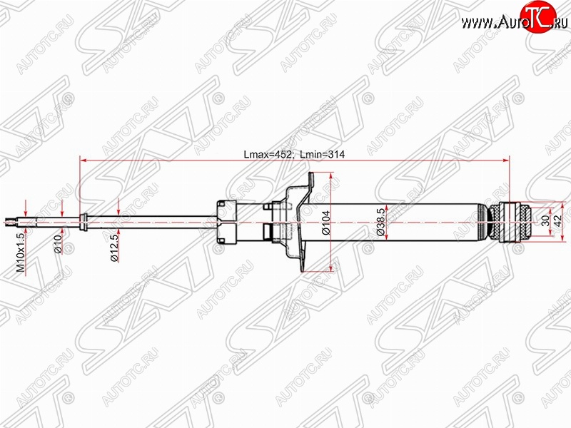 2 599 р. Амортизатор задний SAT (установка на левую или правую сторону)  Nissan Cefiro  A32 - Maxima  A32  с доставкой в г. Йошкар-Ола