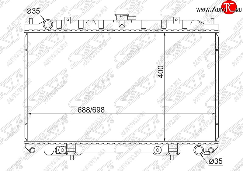 7 999 р. Радиатор двигателя (пластинчатый, 2.0/3.0, МКПП/АКПП) SAT Nissan Maxima A33 дорестайлинг (2000-2003)  с доставкой в г. Йошкар-Ола